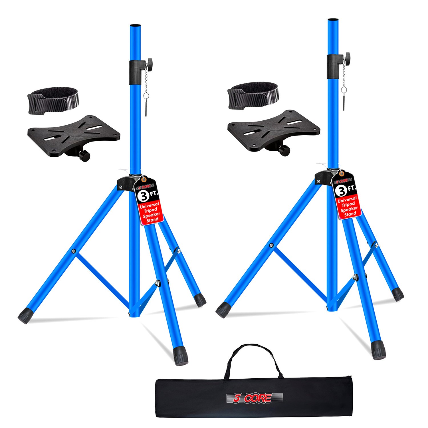 5Core Speaker Stand Pair Adjustable 31 - 36" PA DJ Tripod Heavy Duty w35mm Mount