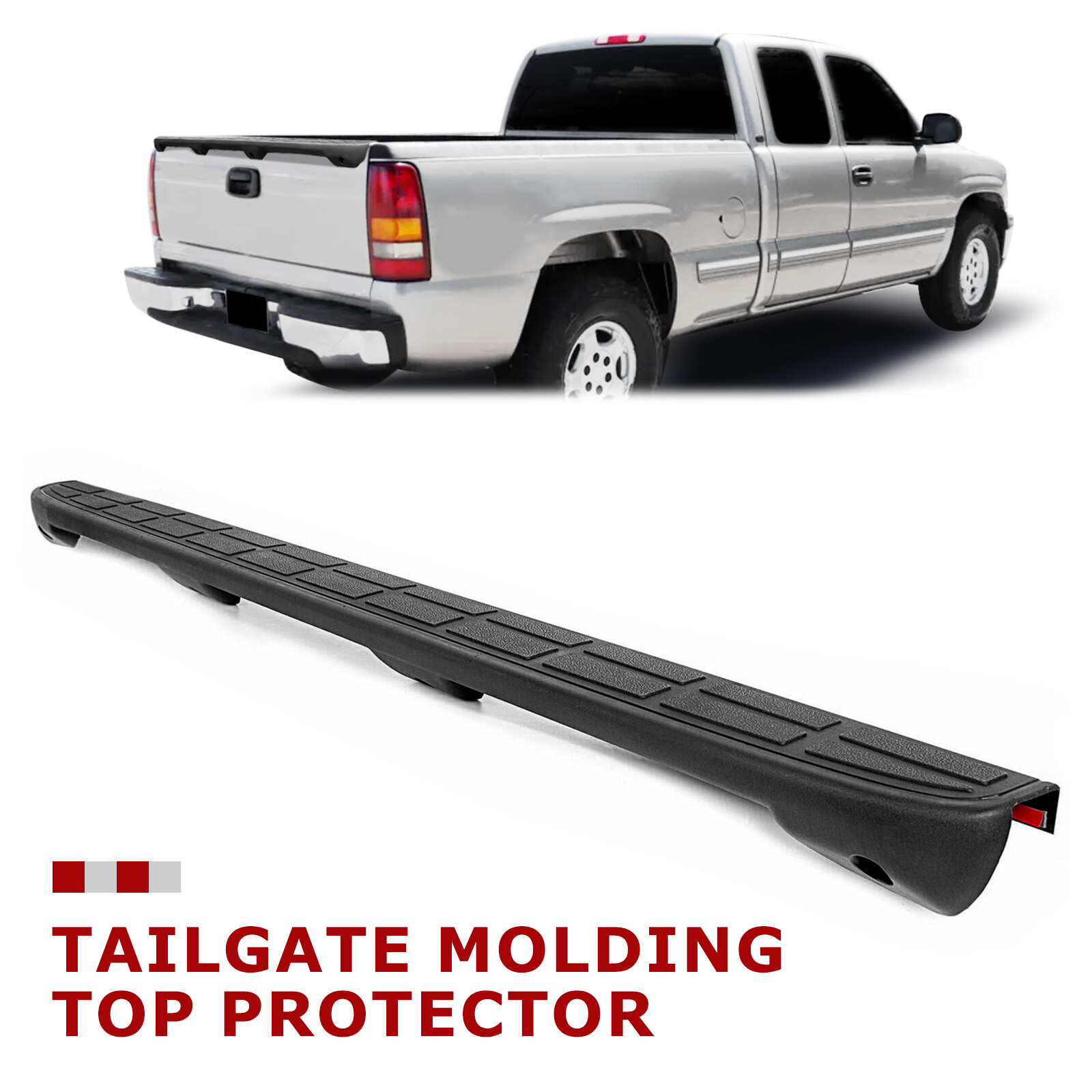 Top Tailgate Spoiler Cap Molding Textured For 99-06 Chevy Silverado & GMC Sierra
