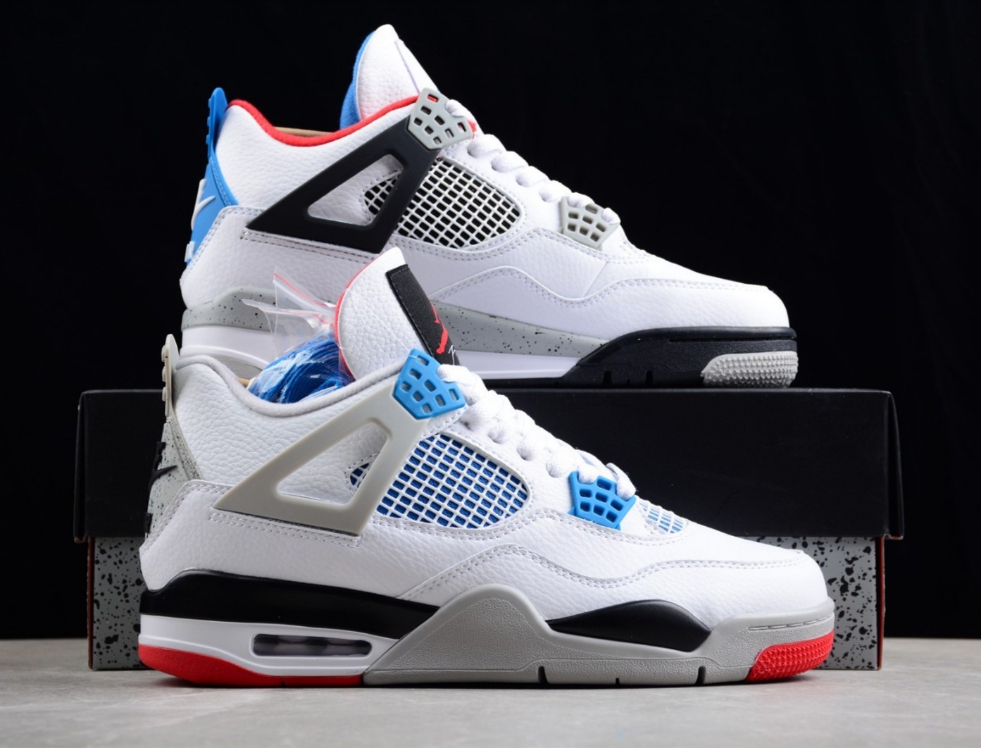 Men's Jordan 4 "What The" Retro Mid Top White Basketball Sneakera Shoes