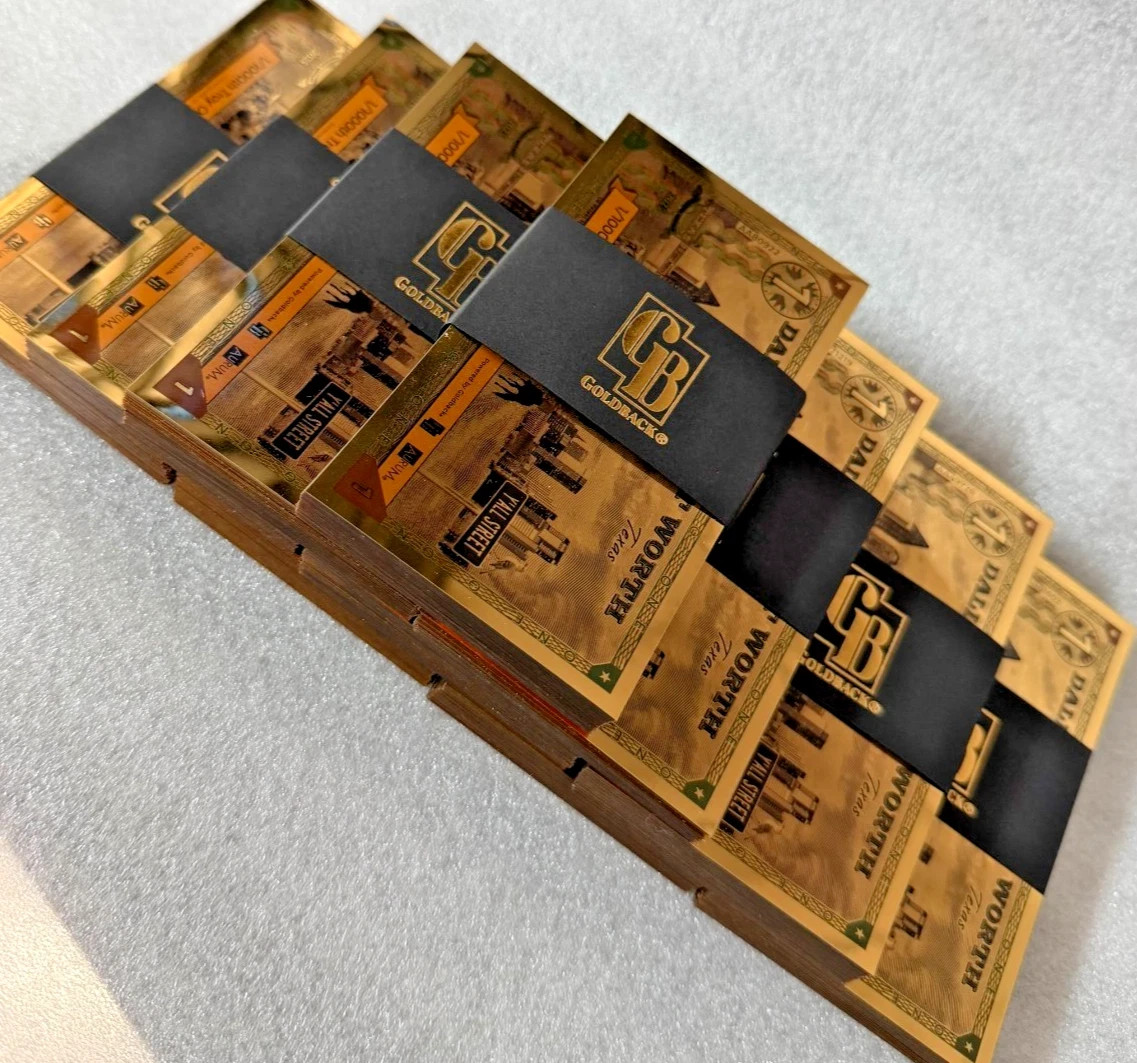 1 DALLAS FORT WORTH Goldback Aurum Gold Foil Note 1/1000 oz 24kt .999 Fine GOLD