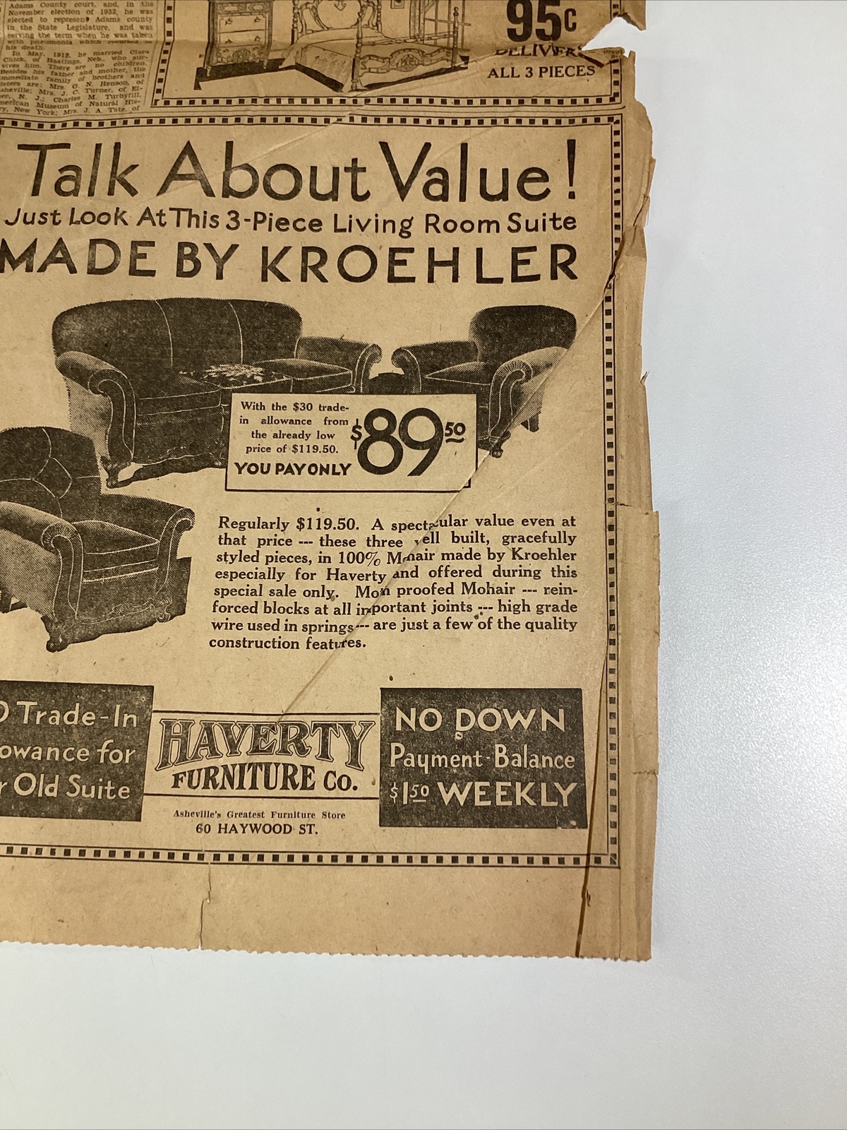 Ashville NC Newspaper Feb 19, 1933 Boxer Jim Corbett Dempsey Lou Gehrig Haverty