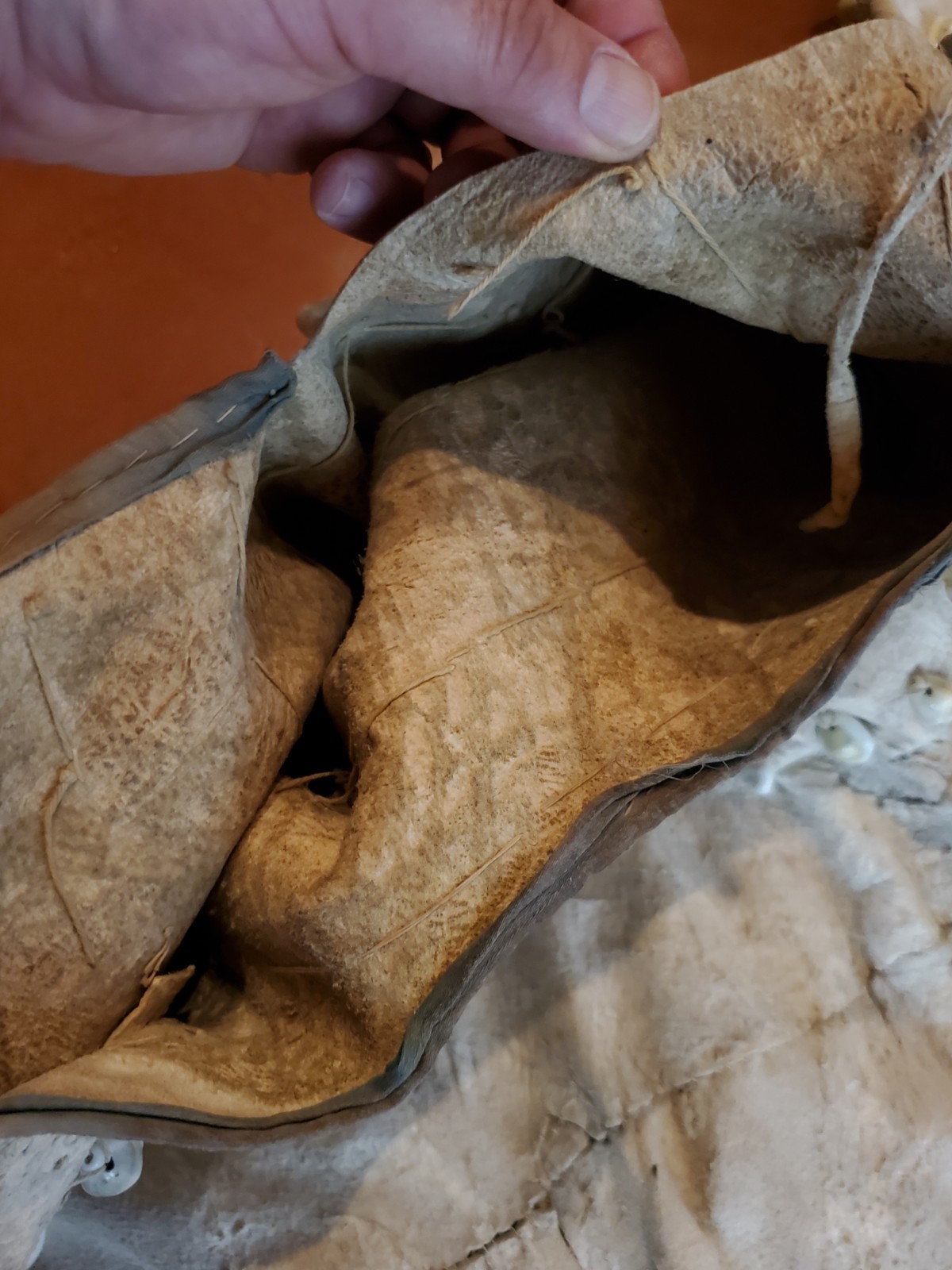 Antique OLD Native American plains Indian womans dress hide 19th c.