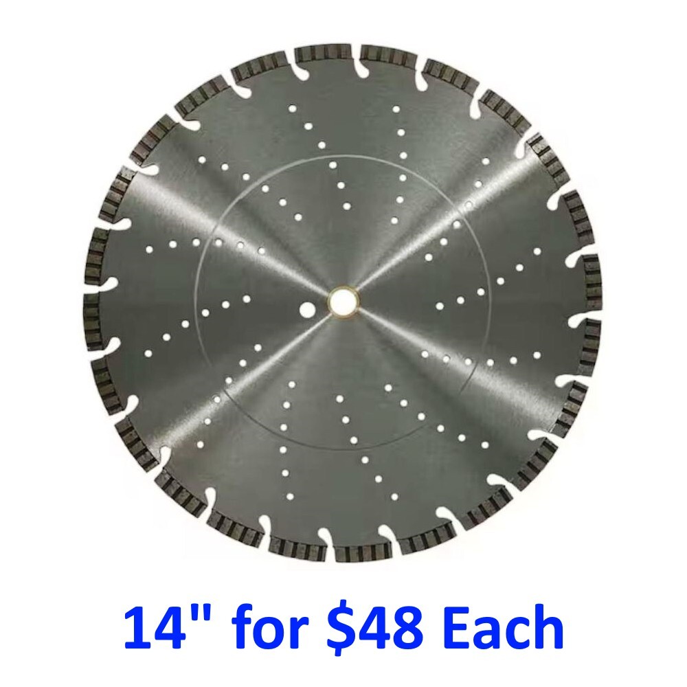 14" TURBO SEGMENT DIAMOND SAW BLADE - Concrete / Masonry / Stone / Pavers / Roof