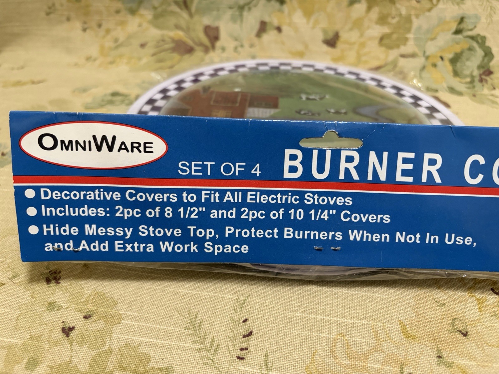 Vintage Stove Burner Covers Set of 4 New Old Stock Tin Cottagecore