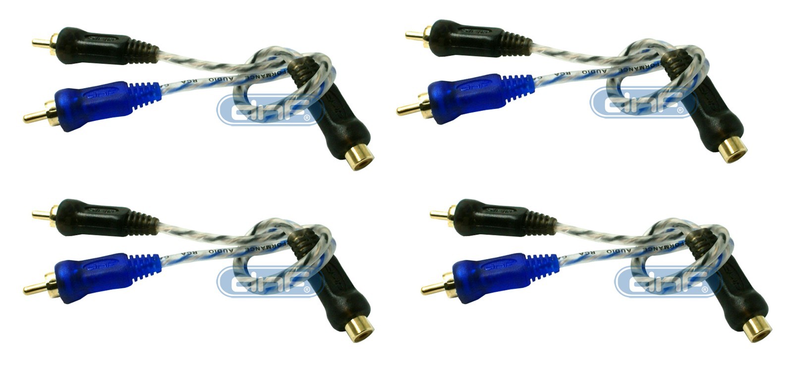 4 Pack 6" 100% Copper RCA Audio Cable "Y" Adapter Splitter 1 Female 2 Male