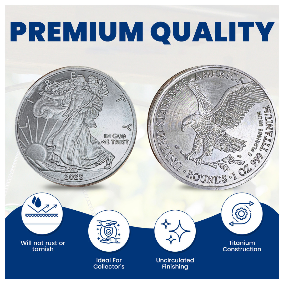 2025 American Eagle Liberty Walking Coin TROY OUNCE OZ .999 Pure TITANIUM Round