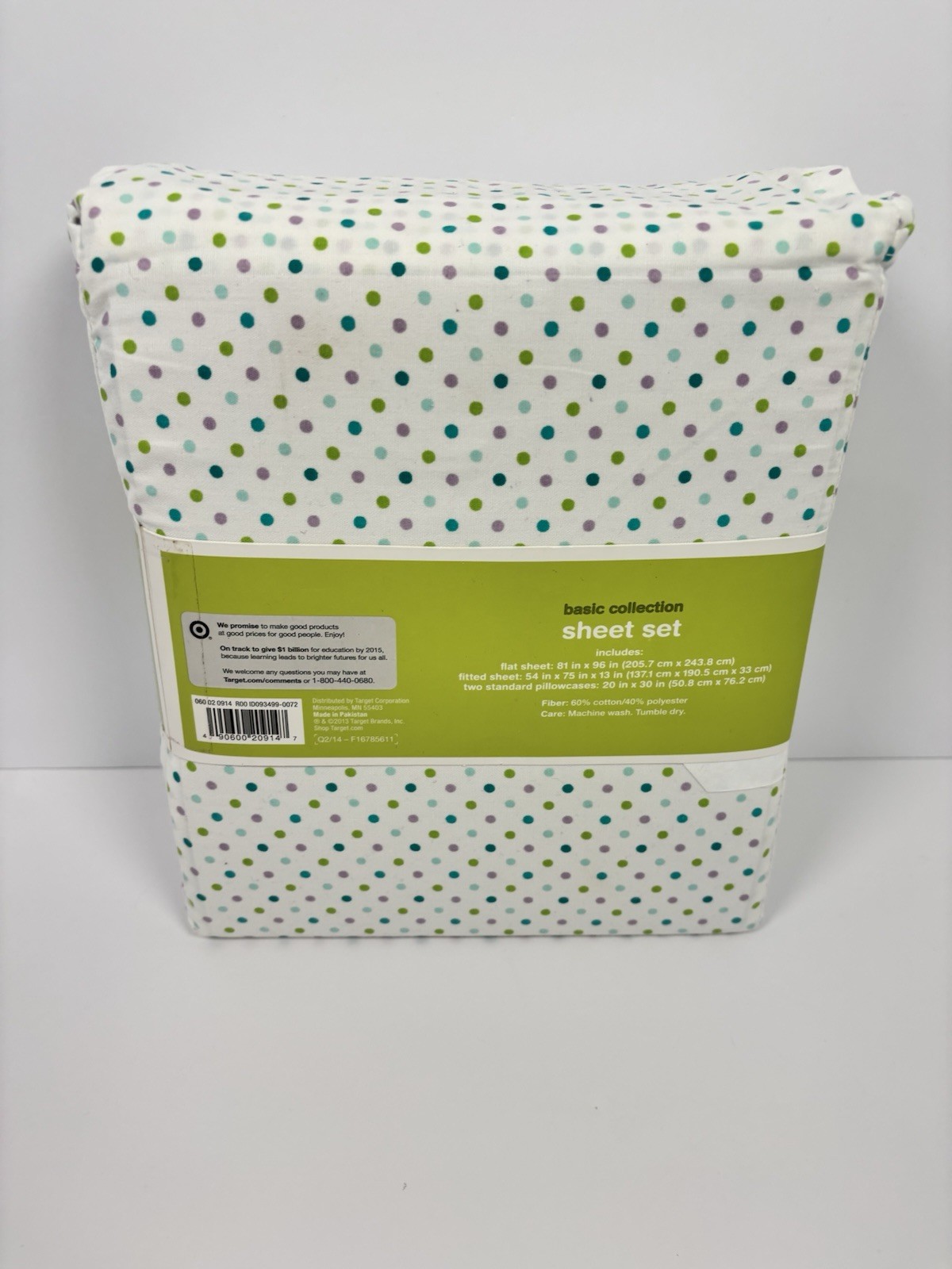Circo Polka Dot Full Sheet Set Purple Blues Greens Cotton Polyester Blend 225TC