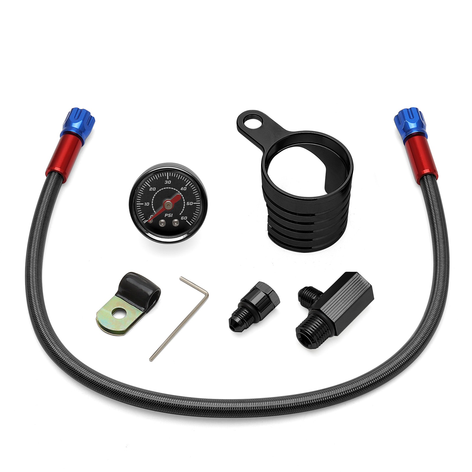 For Harley Twin Cam Black Oil Pressure Gauge Kit Touring Softail Dyna 1999-2017