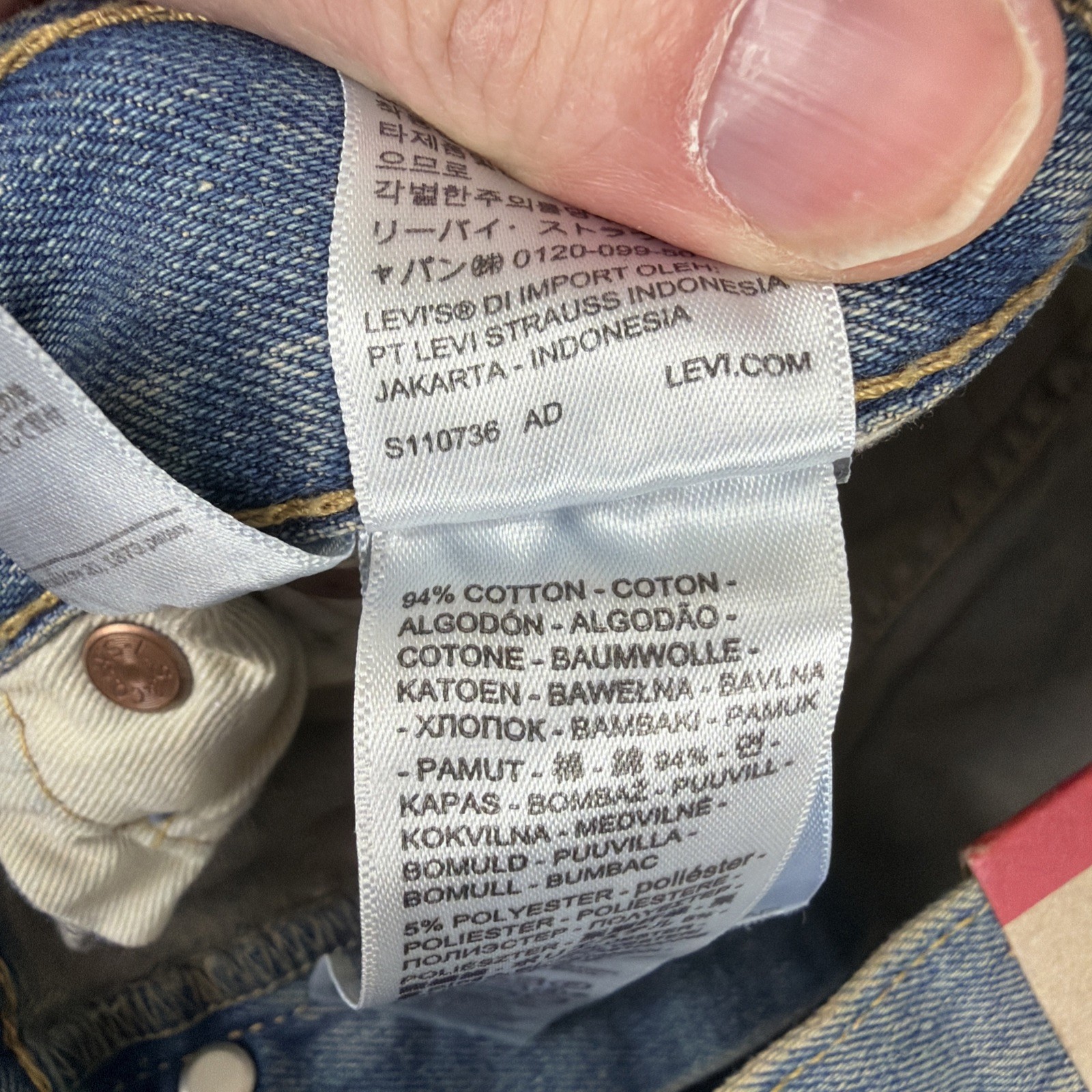 Levi's 501 Original Fit Jeans Men's 38x30 Blue Denim Straight Leg Stretch Light