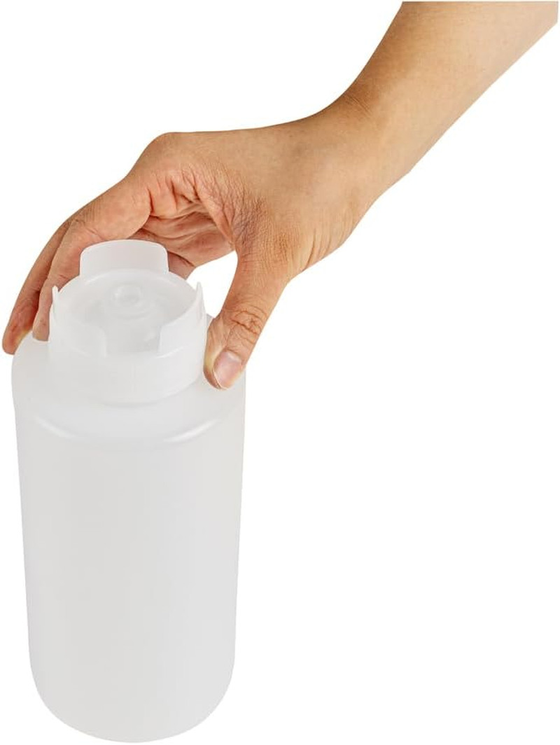 32Oz. FIFO Inverted Plastic Squeeze Bottle with Refill and Dispensing Lids - Fir