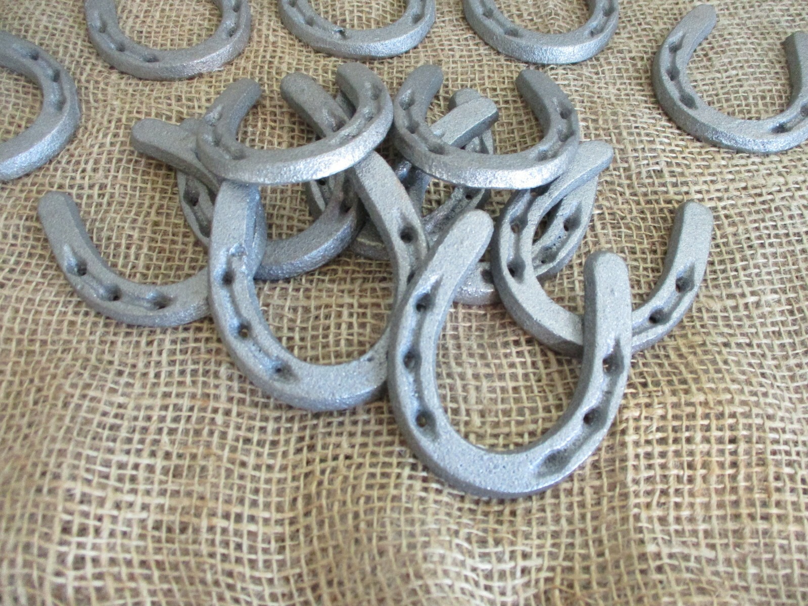 20 CAST IRON SMALL HORSESHOE 3" x 3 1/2" Horse Nick Nack LOT OF 20 Decoration