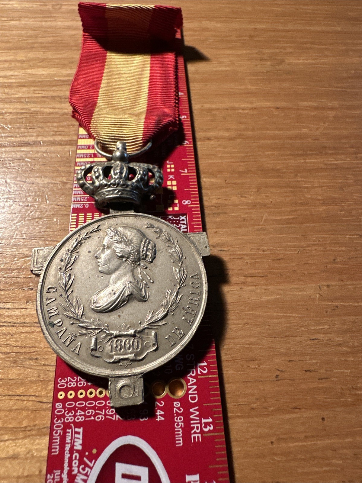 Scarce Spanish Medal Of Africa 1860 , Silver Multi Piece Construction