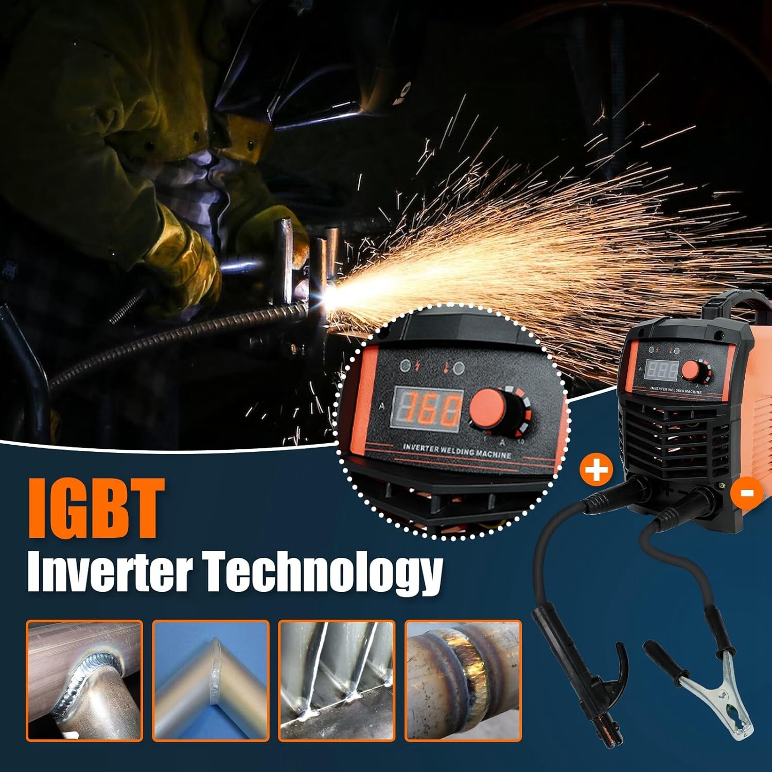 ARC Welder Machine 160A MMA Welder 110V 220V Dual Voltage Digital Inverter IGBT