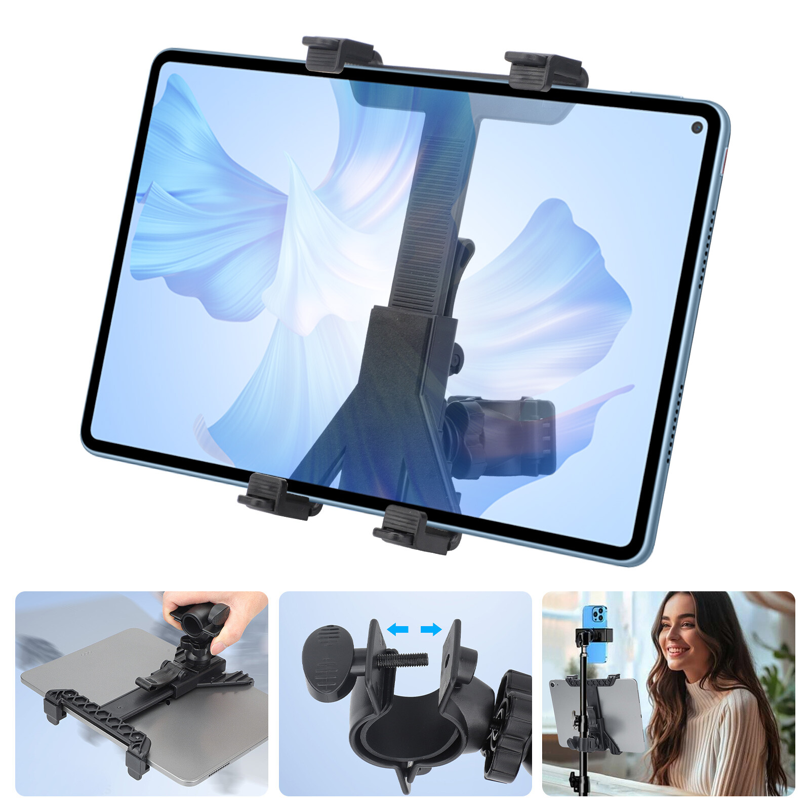 Music Microphone Stand Holder Mount For 7-11" Tablet iPad Air Phone Samsung Tab