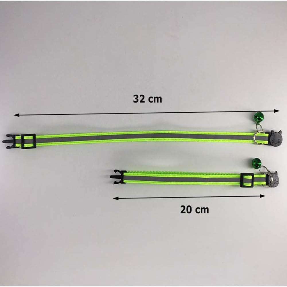 6 Pack Reflective Cat Collar with Bell, Breakaway and Safe Collars for Cats, Nyl