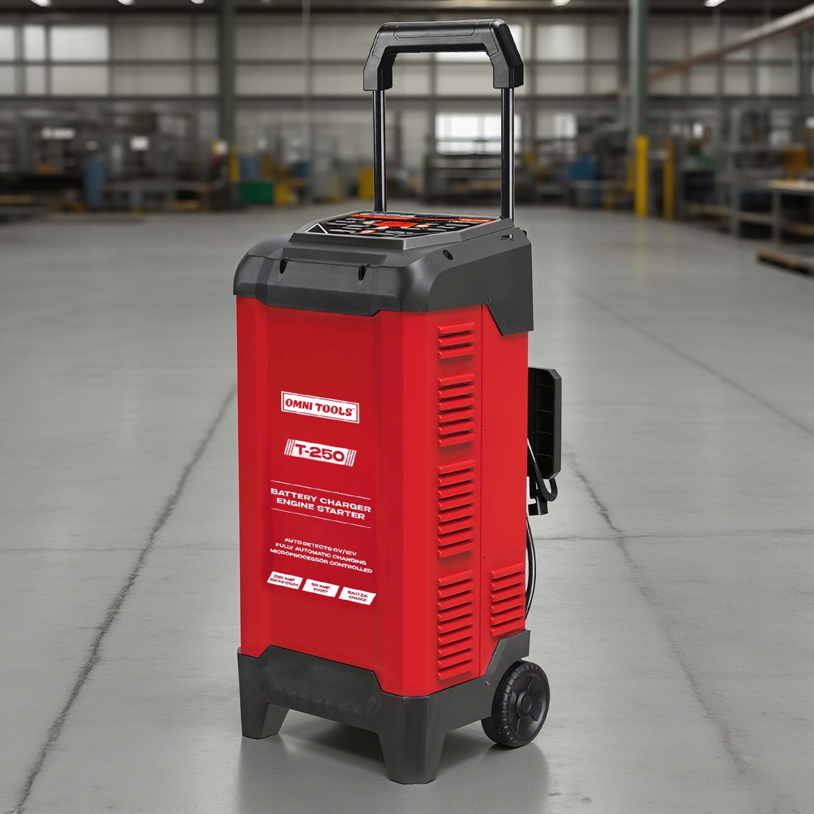 T-250 Battery Charger & Engine Starter – 250A Start, 50A Boost, 6V/12V