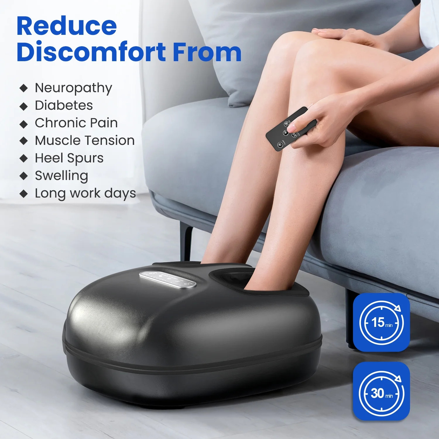 Renpho Shiatsu Foot Massager with Heat Neuropathy Tired Foot Blood Circulation
