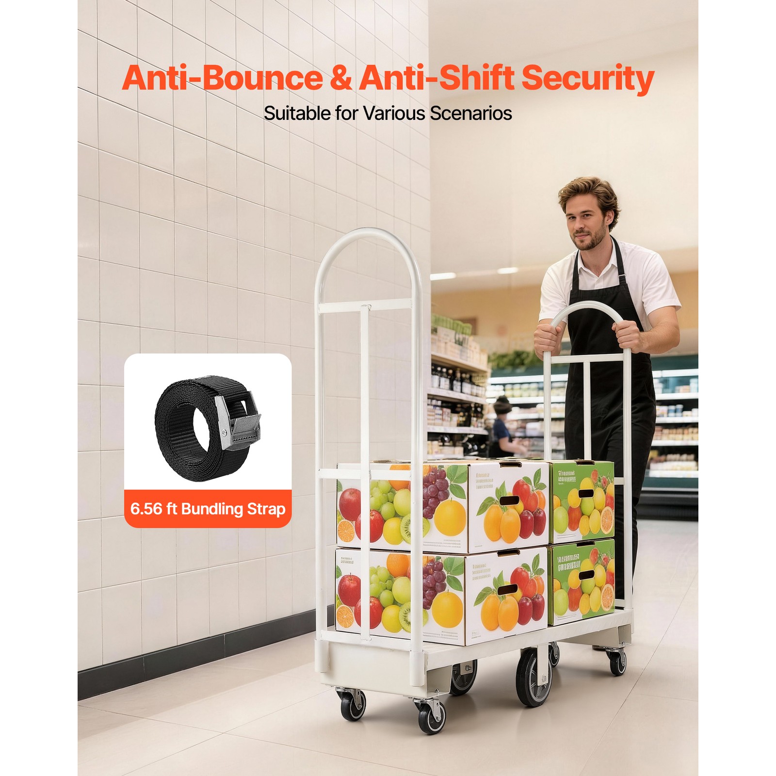 Uimoso U-Boat Platform Cart Dolly 2000lbs Capacity Duty Hand Truck with 6 Wheels