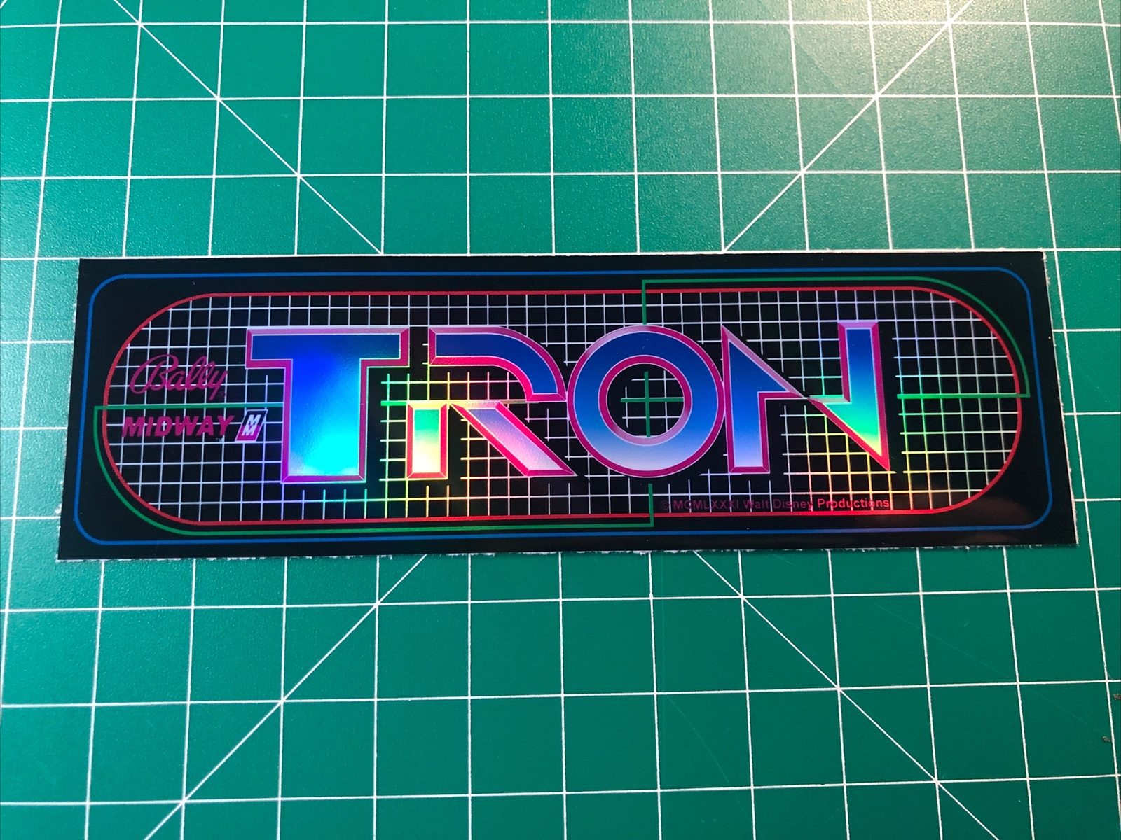 Tron Midway Arcade Marquee 1.75x5.75” Sticker Decal Holographic Glossy Vinyl