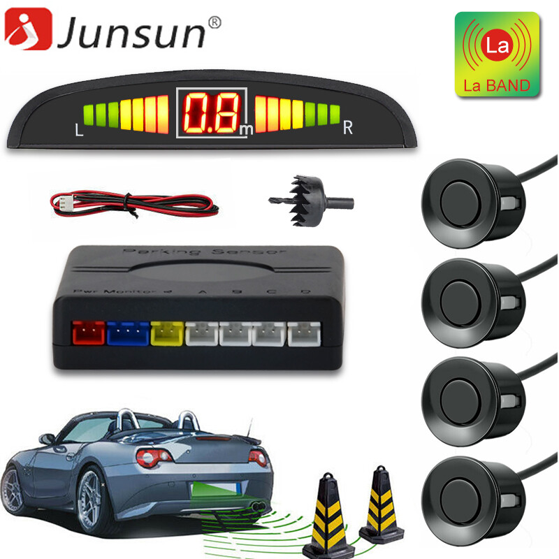 4 Sensors Parking Sensor Car Reverse with LCD Display Audio Buzzer Alarm kit USA