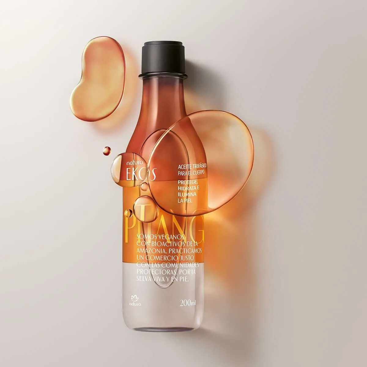 Natura Ekos Pitanga Triple Phase Body Oil 200ml | Moisturizing Bath Oil | Brazil