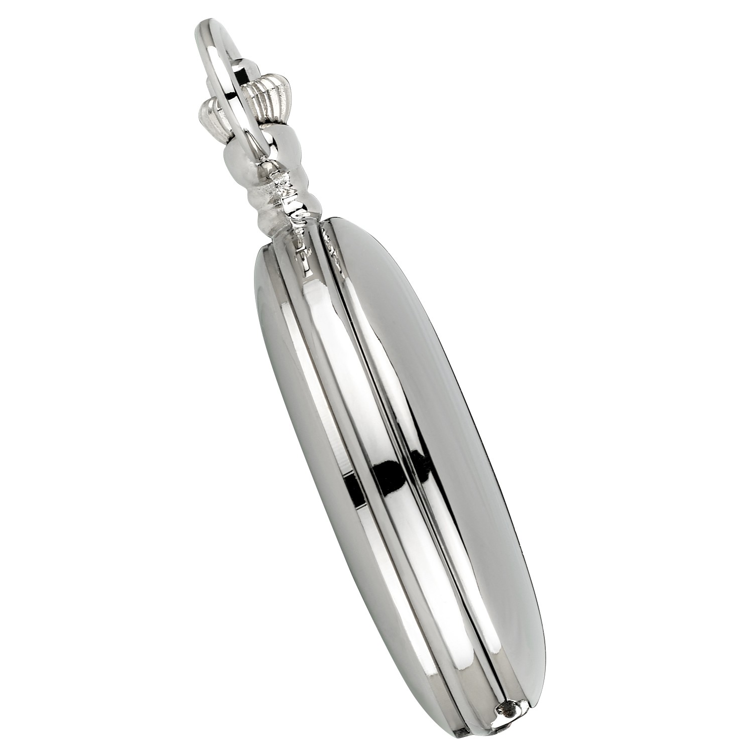 Gotham Men's Silver-Tone Railroad Polished Finish Covered Quartz Pocket Watch