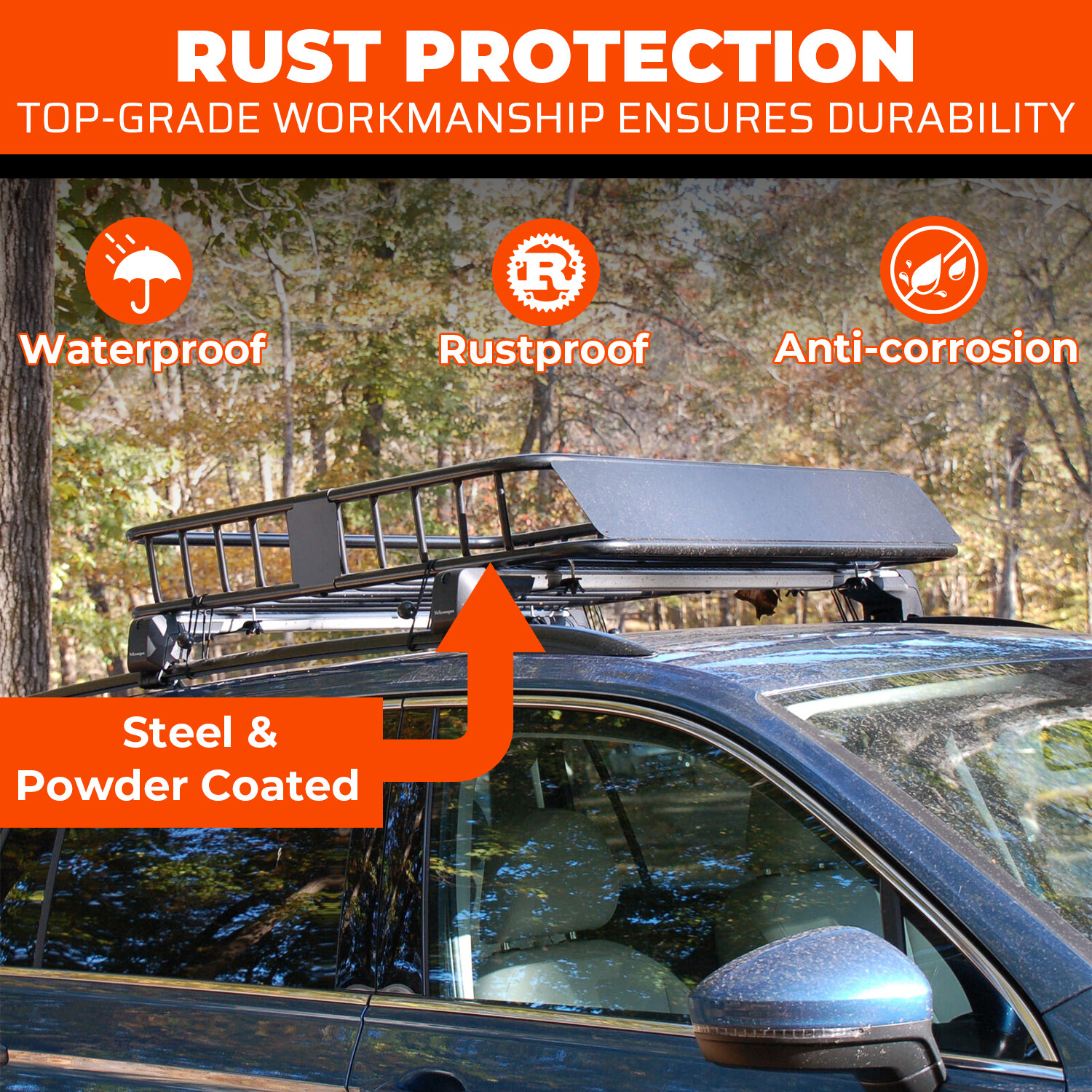 64" Universal Black Roof Rack Cargo Carrier w/ Extension Luggage Hold Basket SUV