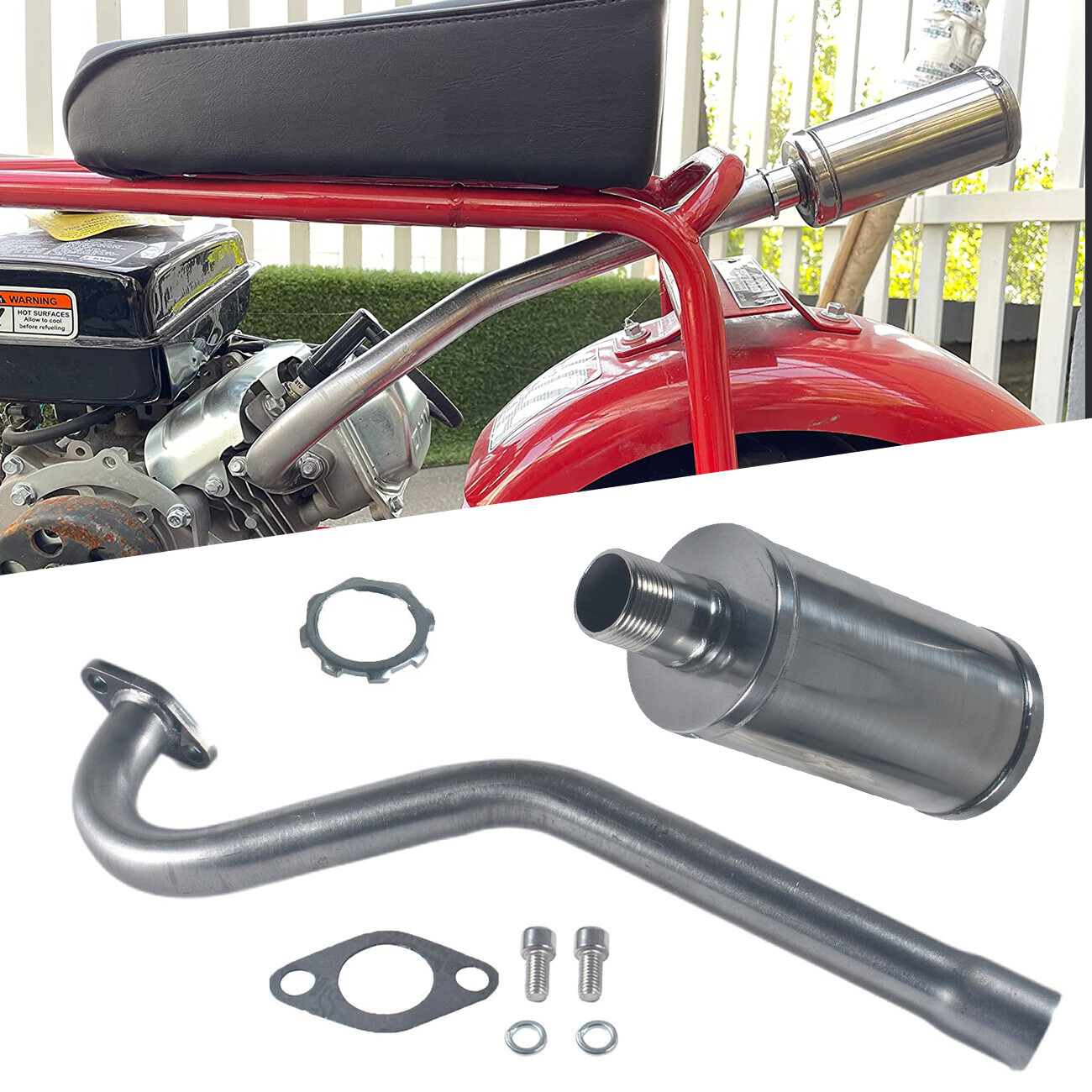 Exhaust Pipe Muffler for Predator 79cc 98cc 3HP Coleman CT100U CC100x Mini Bikes