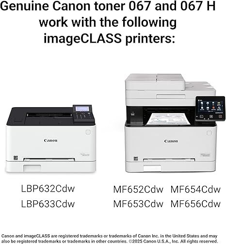 Canon 067H High Yield Toner Cartridge Set - Black Cyan Magenta Yellow - Genuine