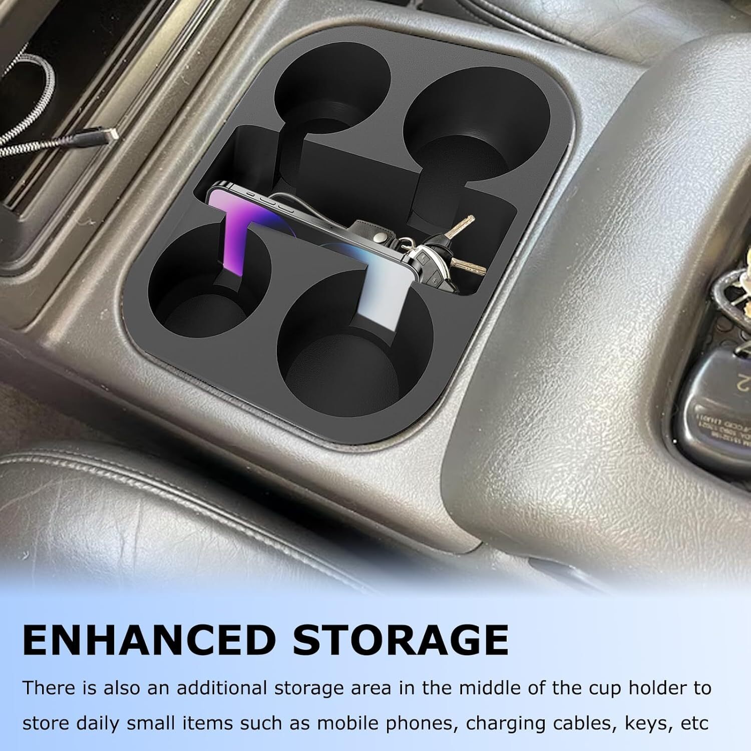 Cup Holder Upgrade for Chevrolet 2003-2007 GMC Silverado Tahoe Suburban Yukon