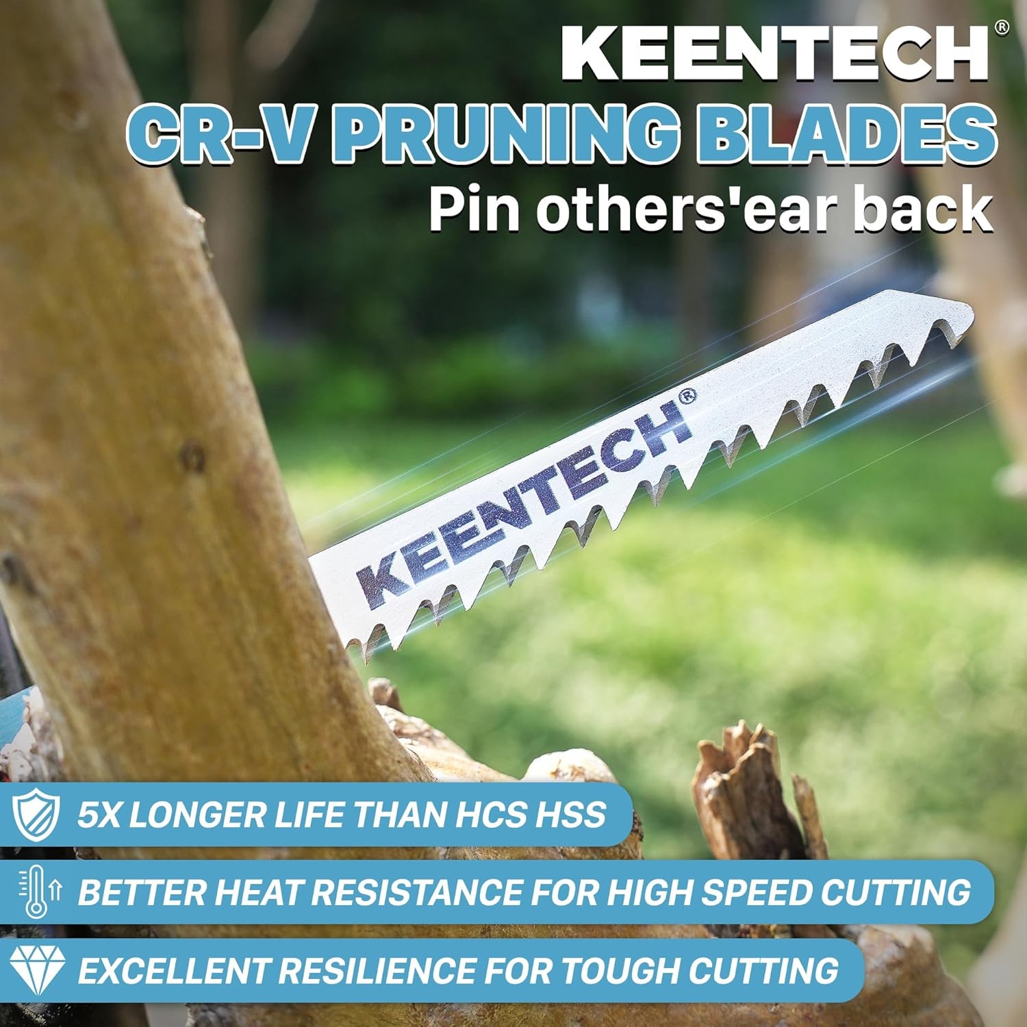 KEENTECH 12" Reciprocating Saw Blades, 5-Pack Wood & Tree Pruning, 5 TPI