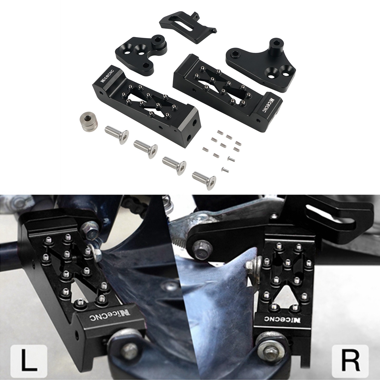 Left + Right Foot Pegs Stand Footrest For Yamaha Raptor 700 YFM700 R 2006-2024
