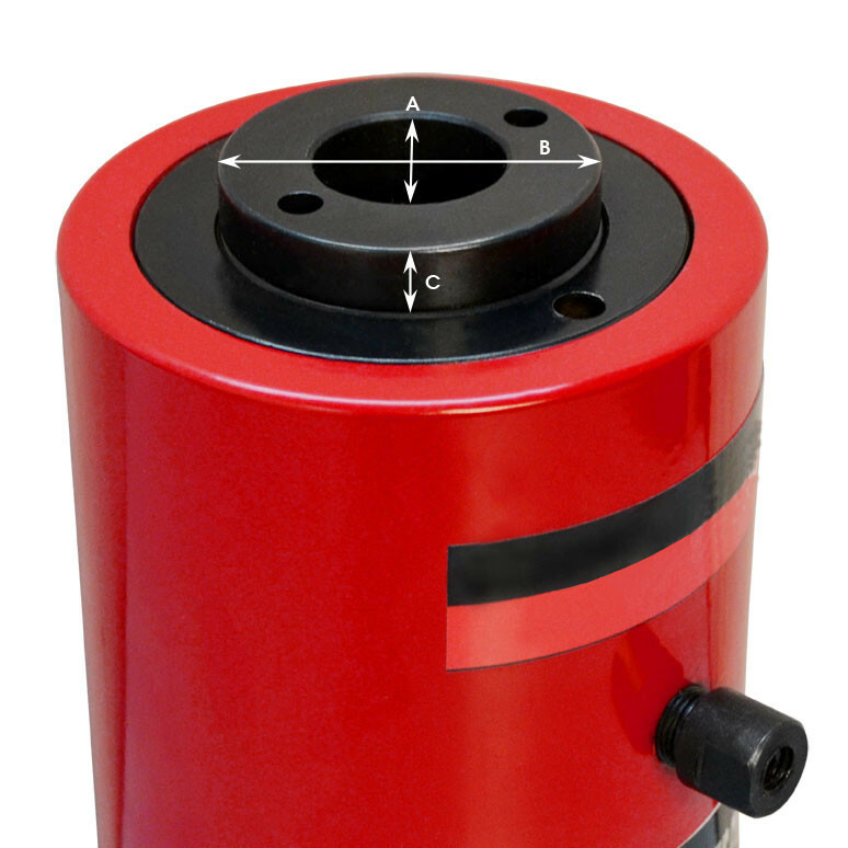 20 Ton Hollow Plunge Hydraulic Cylinder 50mm Stroke 160mm Closed Height