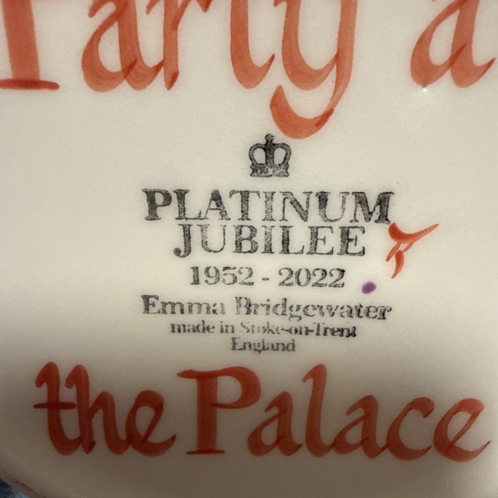 Emma Bridgewater Platinum Jubilee Tea with the Queen June 4 2022 Crown Hearts