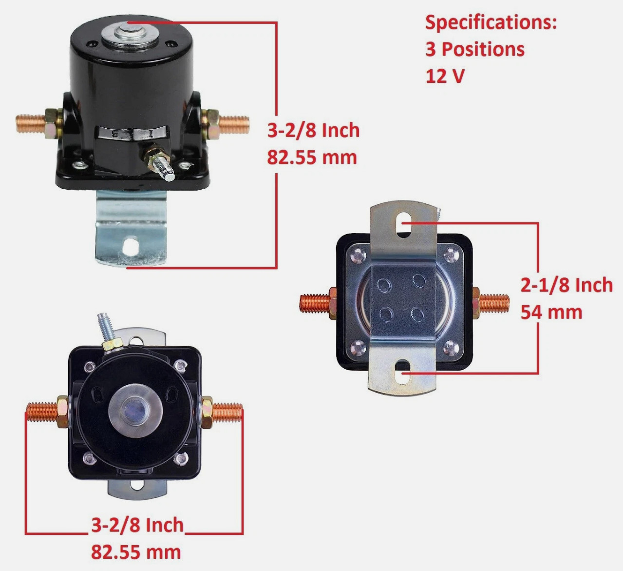 12V 3 Post Starter Relay Solenoid 8N11450 8N-11450 for Ford Tractor 2N 8N 9N
