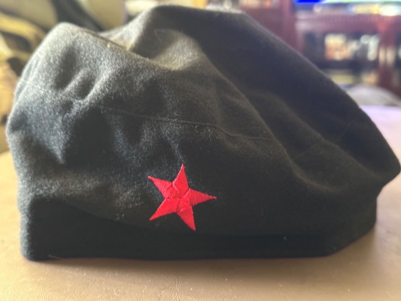 Red Star Beret Black Hat Halloween Costume Che Guevara Cap Russian Soviet Adult