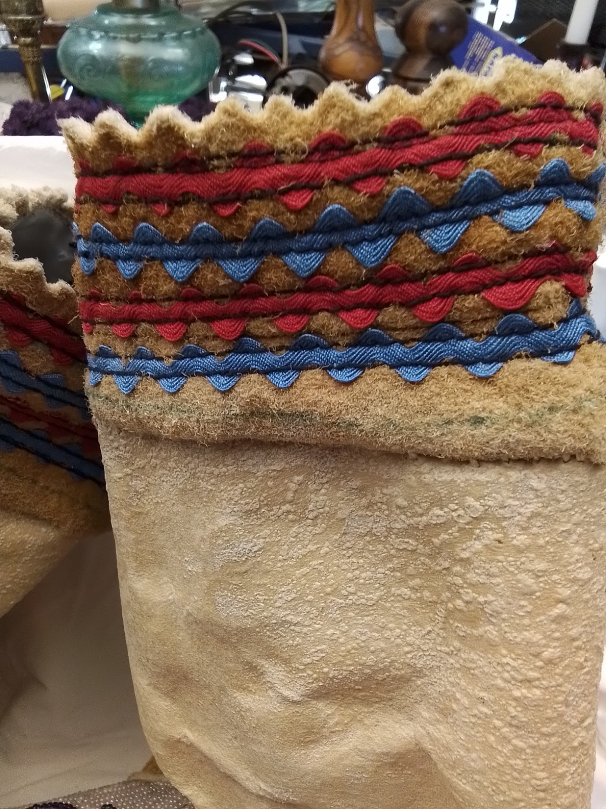 First Peoples Native American High Top Beaded Moccasins Cree Or Ojibwe?