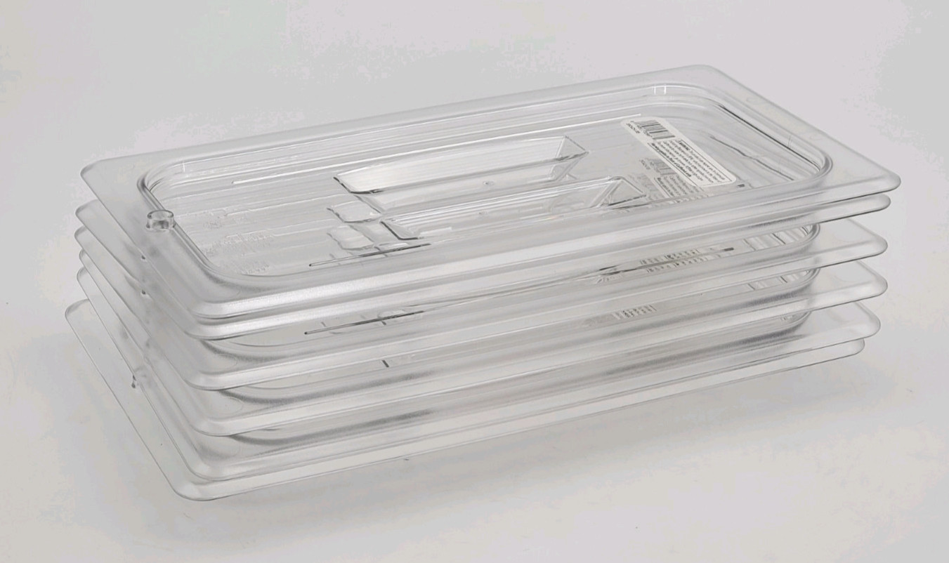 (6 Pack) Cambro CA30CWCH135 Food Pan Lid 1/3 Third Size Clear with Handle