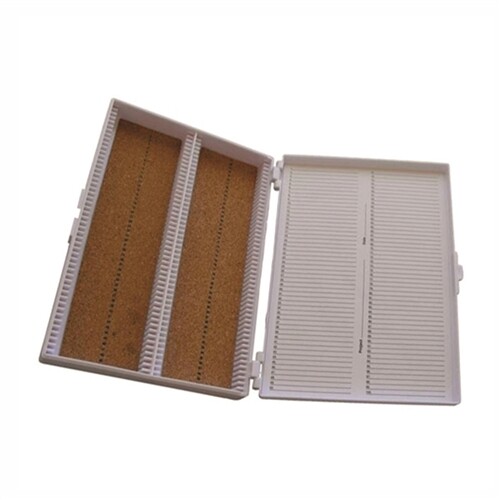 Microscope Slide Box, Holds 100 Slides, Karter Scientific 212H3 (Single)
