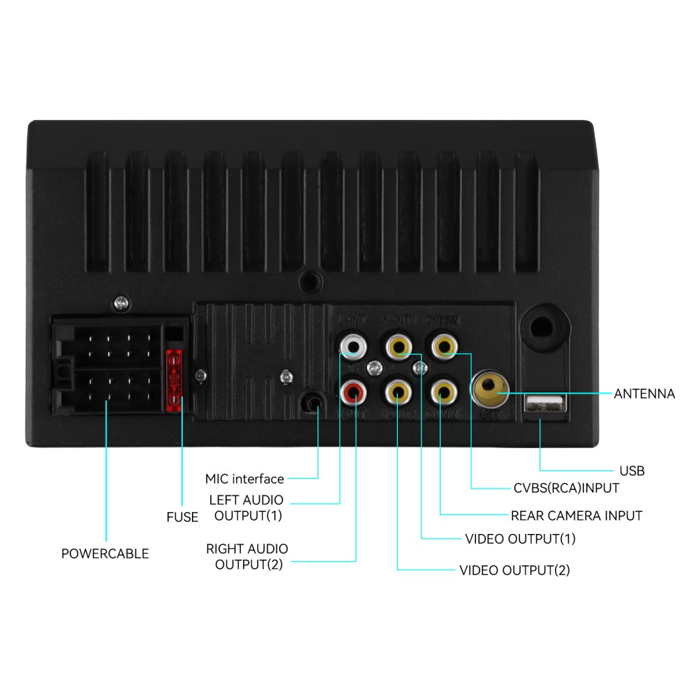 7'' Double 2 Din Car Radio Car Stereo Touch Screen Android Auto BT Apple CarPlay