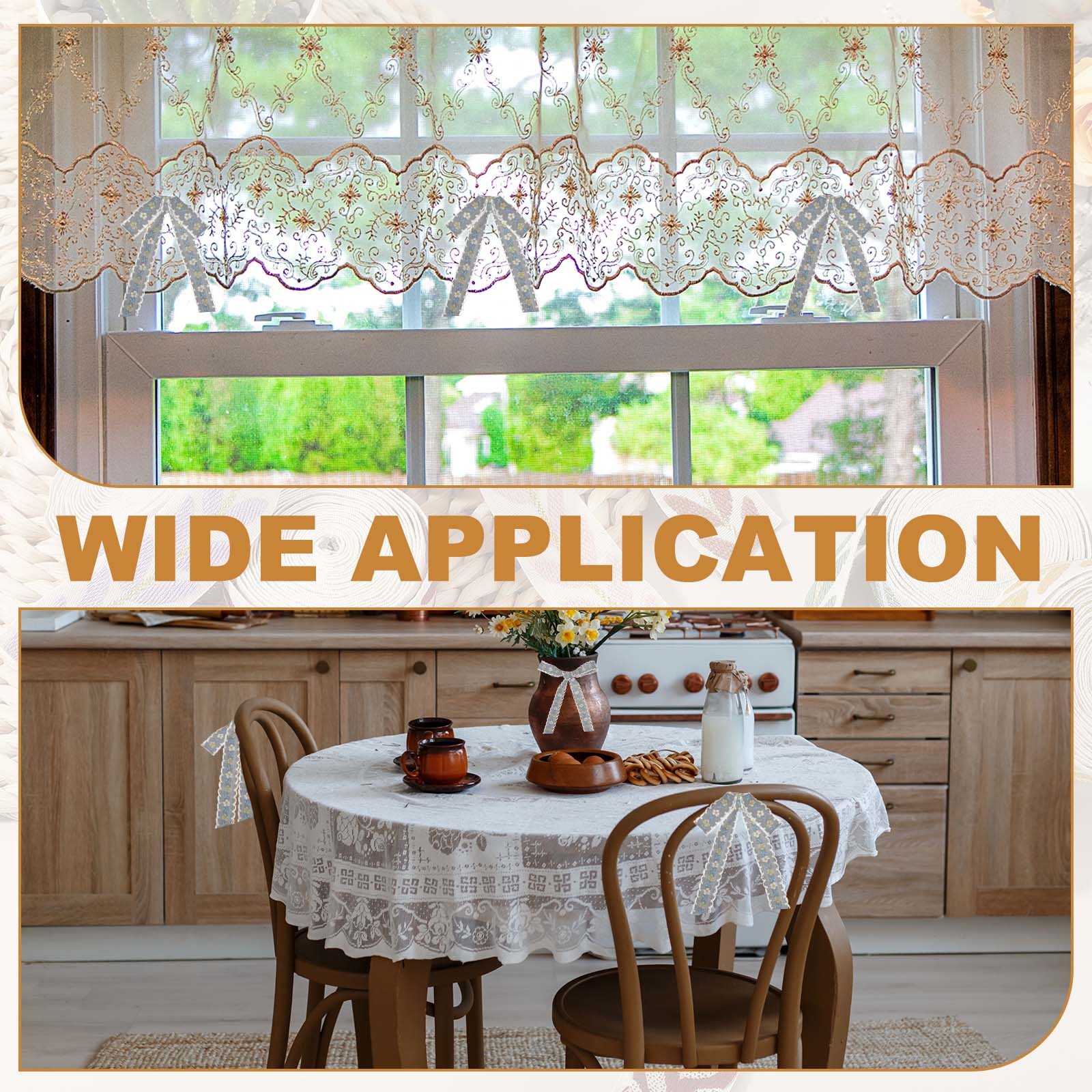 3 Yards Jacquard Ribbon Trim Floral Embroidered Ribbon Cyan