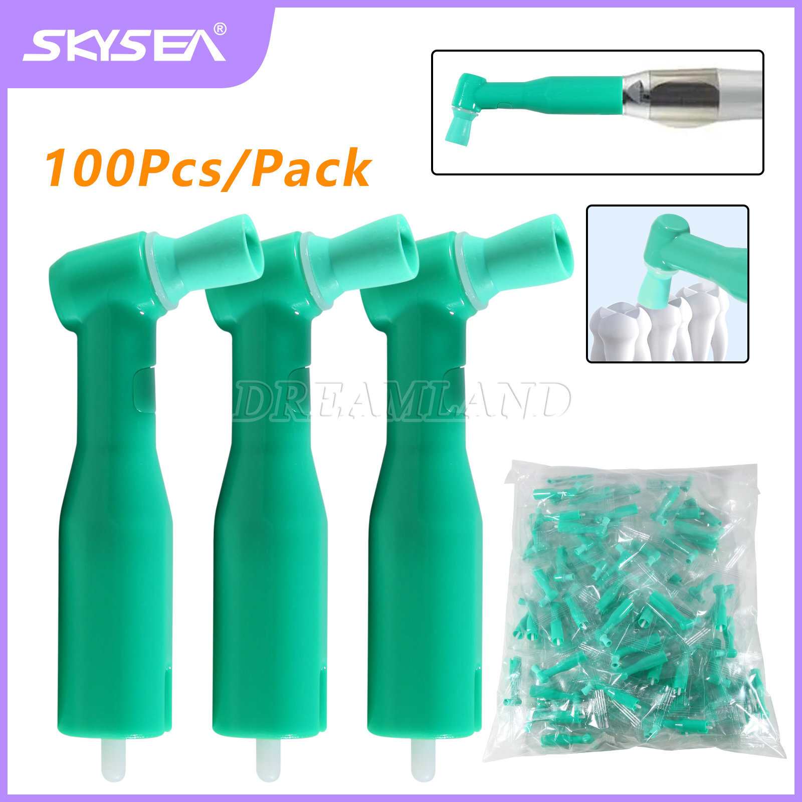 Dental Disposable Prophy Angles Regular Latex Free Contra Angle 105° - 500pcs