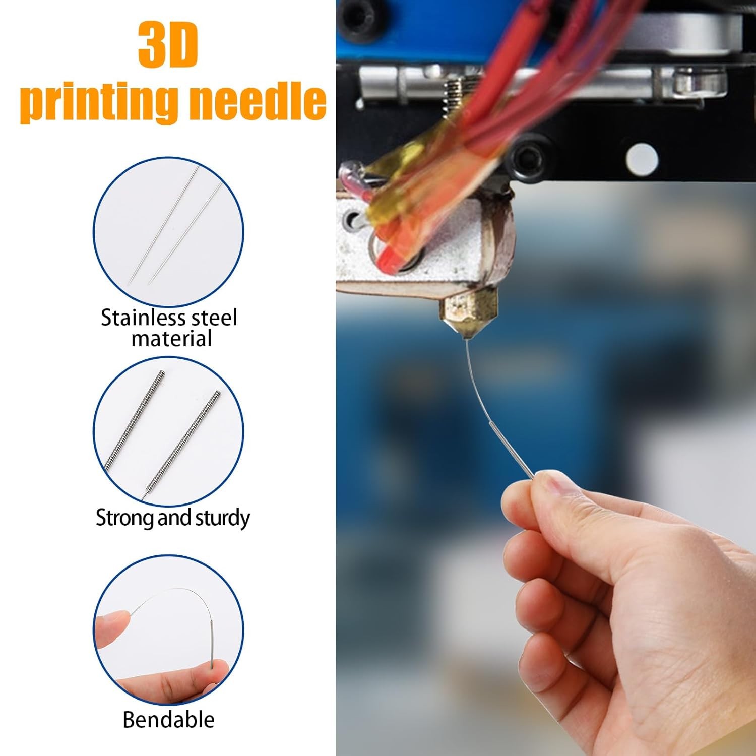 60 Pieces 3D Printer Nozzle Cleaning Kit,Stainless Steel Cleaning...