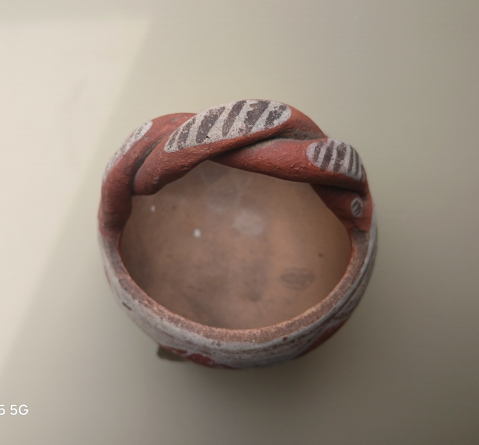 Antique Isleta Pueblo Pottery Basket Twist Handle, Hand Painted Designs, #2