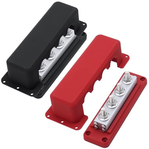 600A High Current Bus Bar Nickel Plated Copper Distribution Block Red&Black