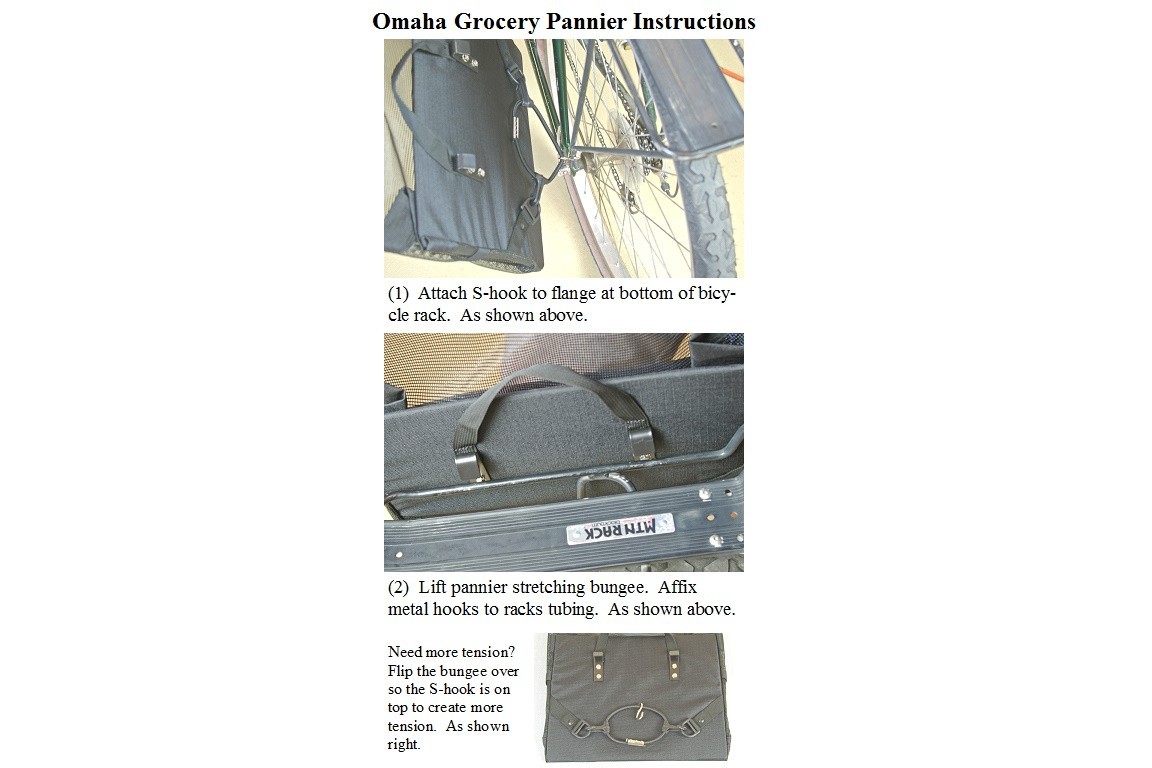 Bushwhacker Omaha Bicycle Panniers Grocery Bags Bike Rack Basket Pair Foldable