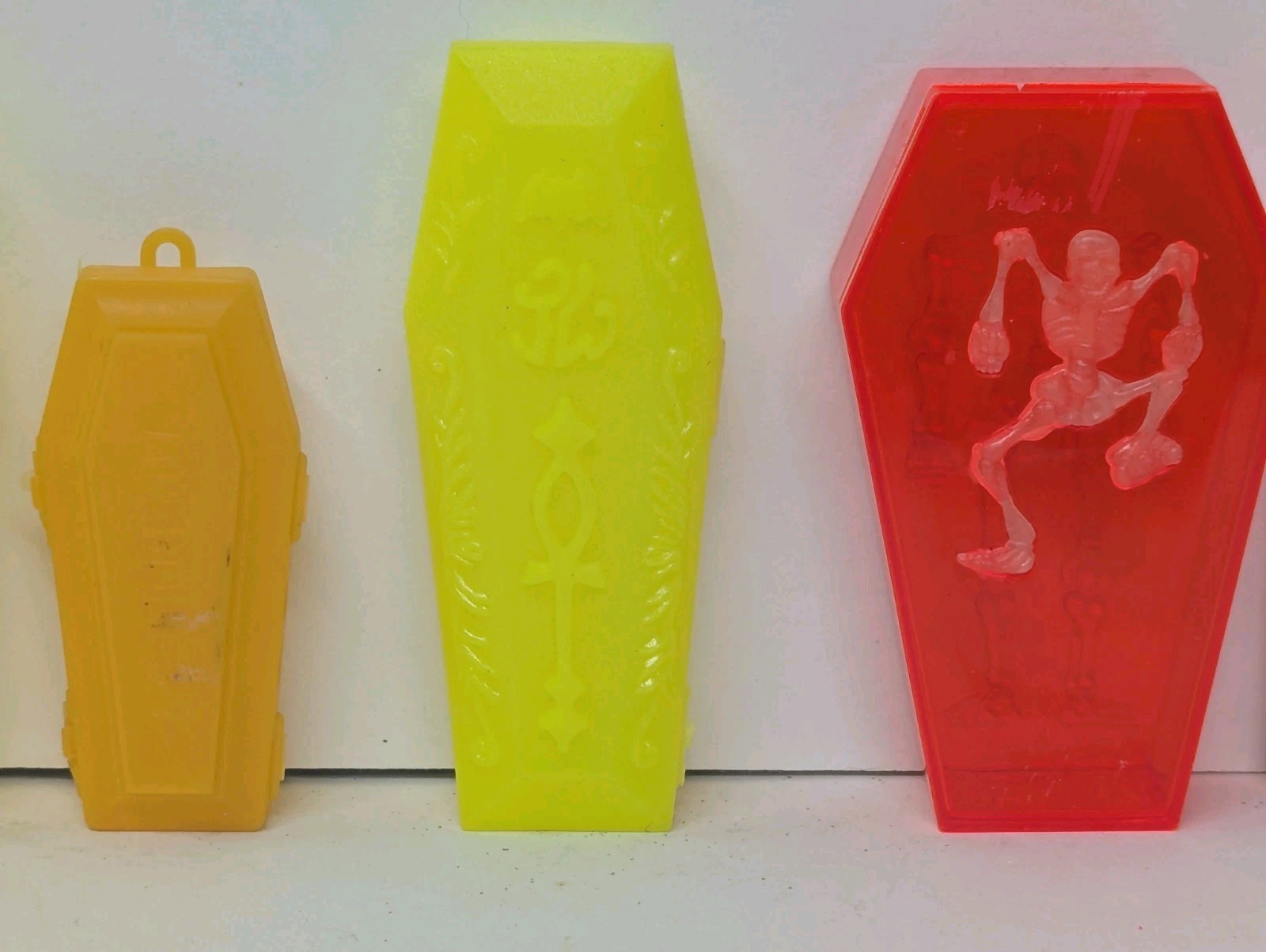 Vintage Coffin Skeleton Candy Containers Toy Lot