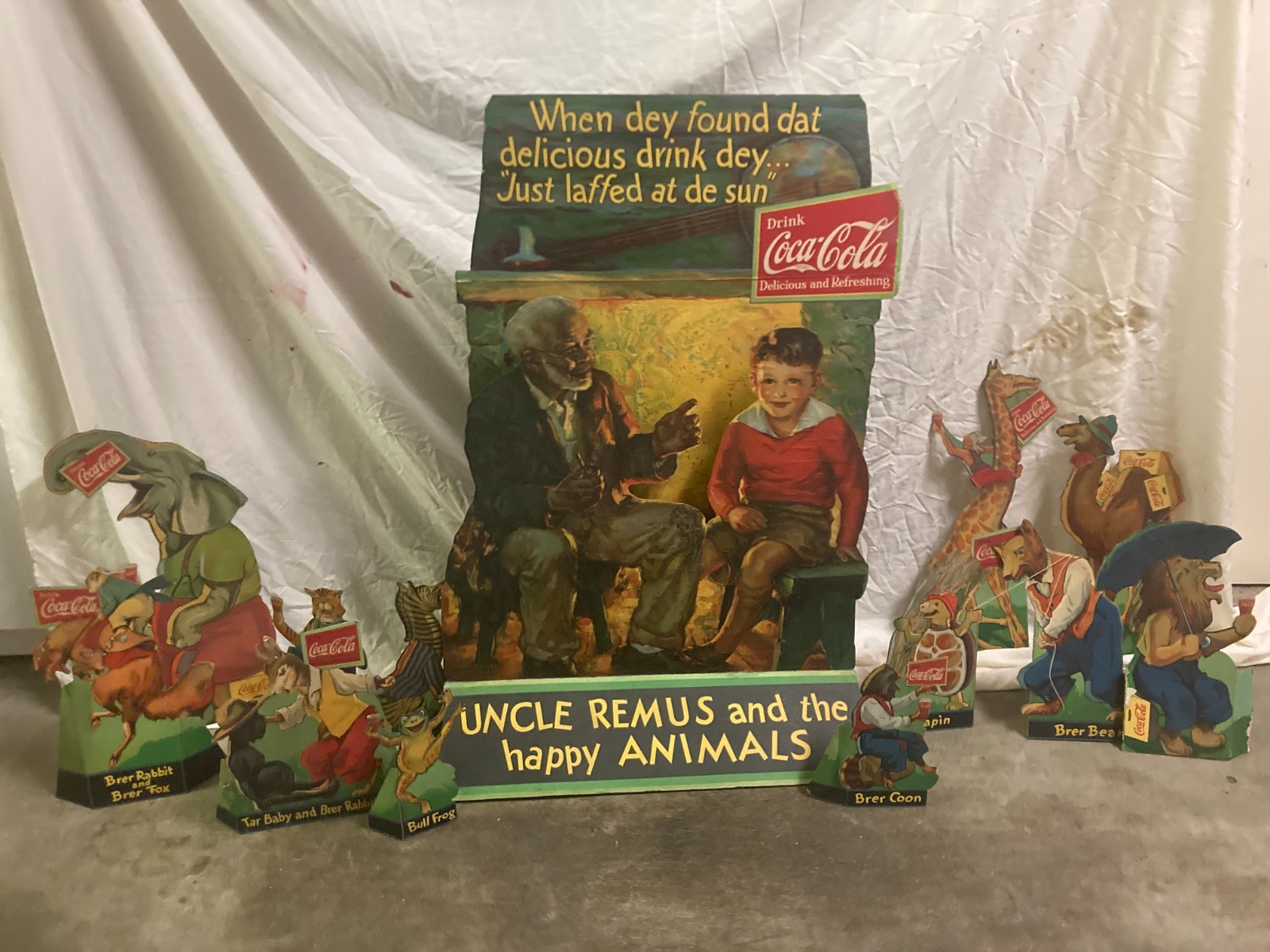 VINTAGE 1931 UNCLE REMUS & ANIMALS COCA-COLA COKE ADVERTISING - SNYDER & BLACK