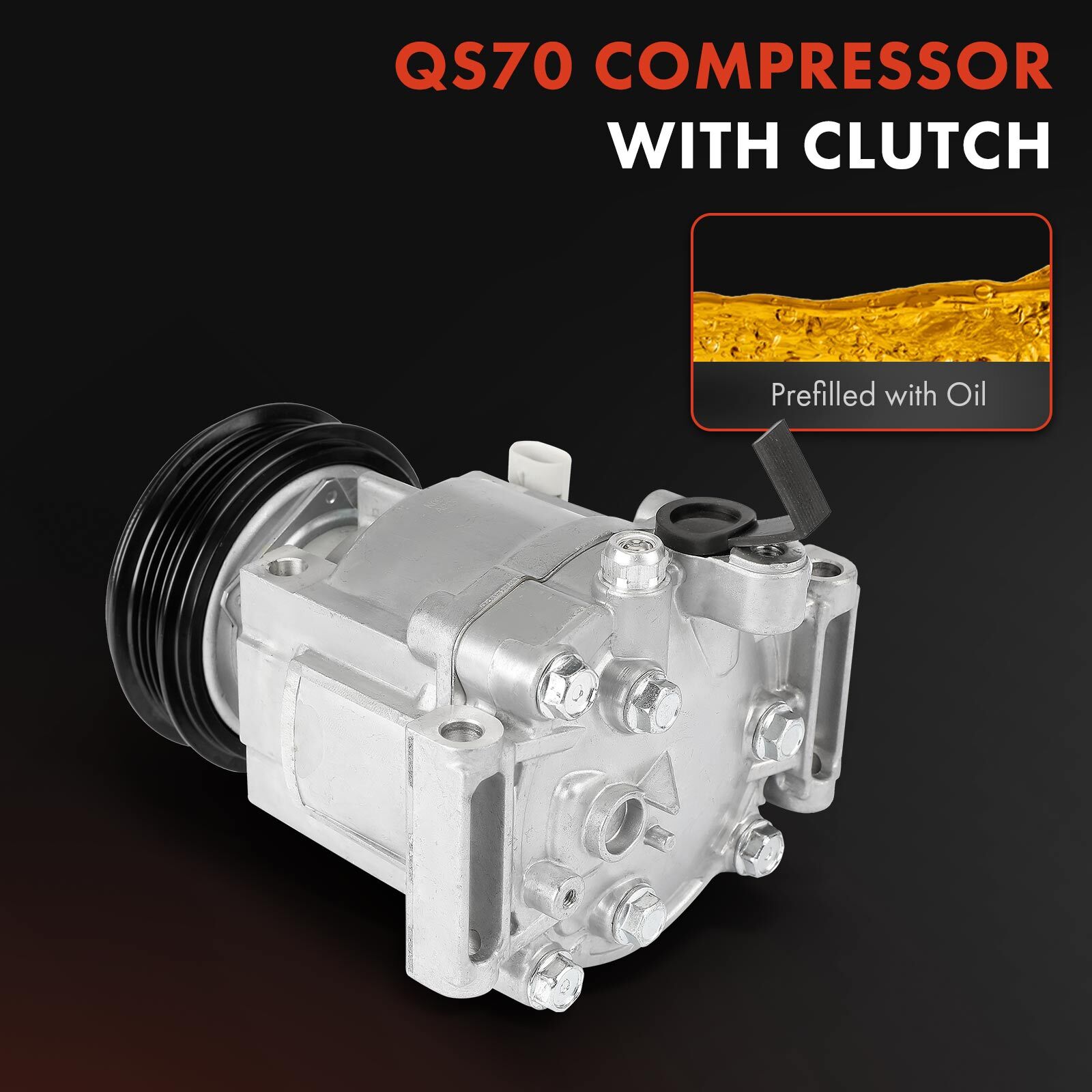 AC Compressor w/ Clutch for Chevrolet Spark 2013-2014 4-Pulley Groove CO29144AN