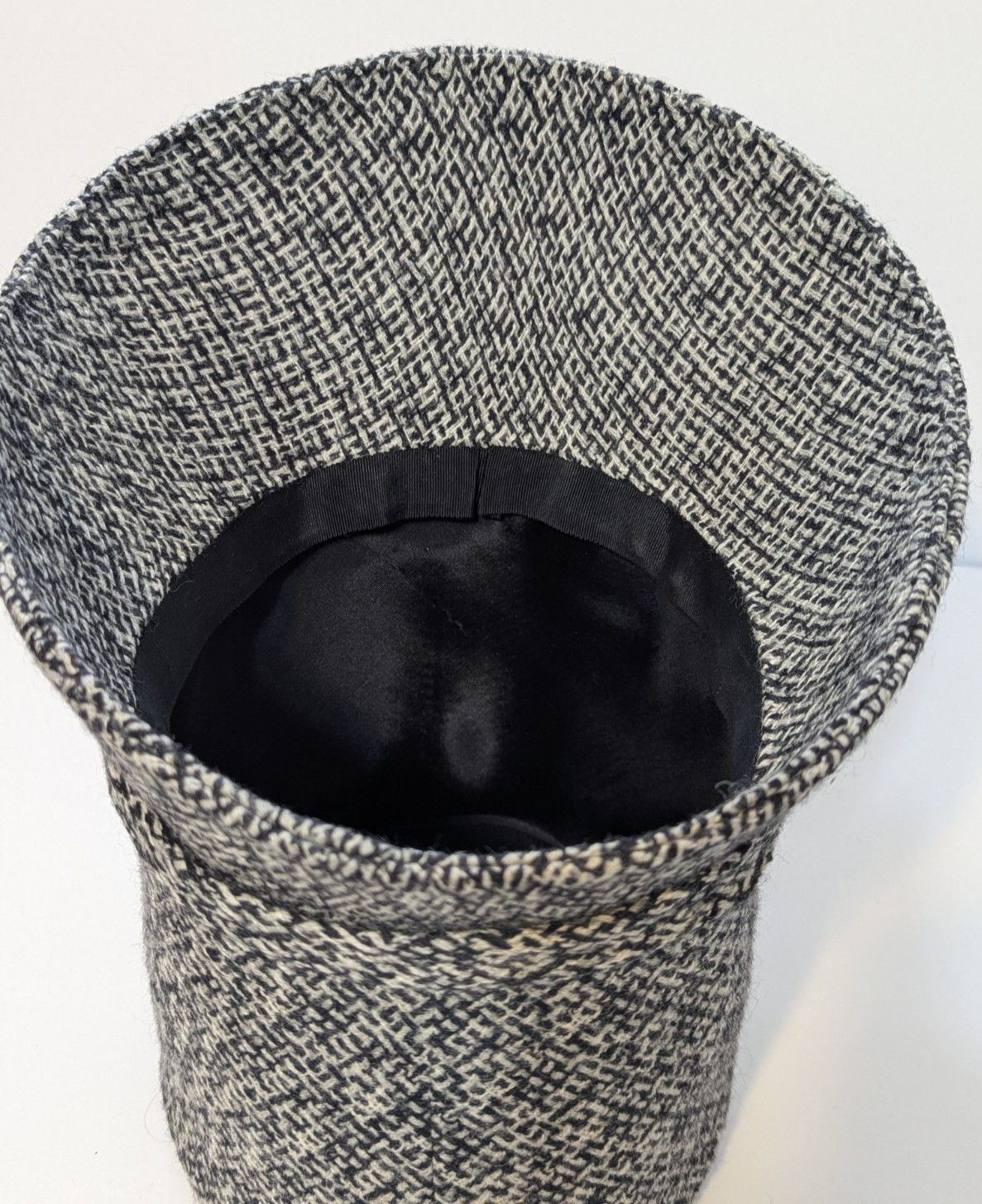 Vtg 60s 70s Tweed Tall Stovepipe Hat Womens Cates First Ave Mod Groovy Unique